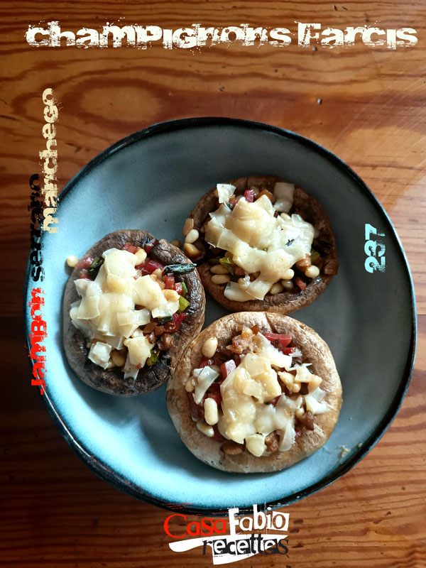 Champignons farcis au jambon serrano et manchego